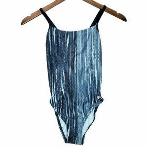 Speedo One Piece Black and Gray Cross Back size 30